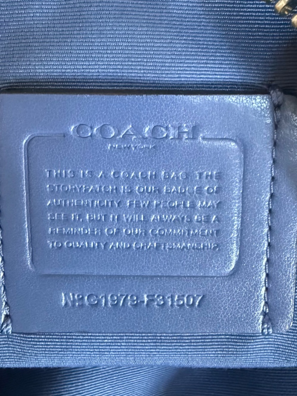 Authentic Coach Abby Blue Pebbled Leather Duffle Bag Handbag Crossbody! COA! - Picture 8 of 13